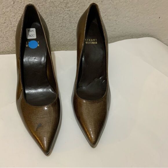 Stuart Weitzman Patent Leather Pointed Toe Pumps 8.5M NWOB - Picture 1 of 7